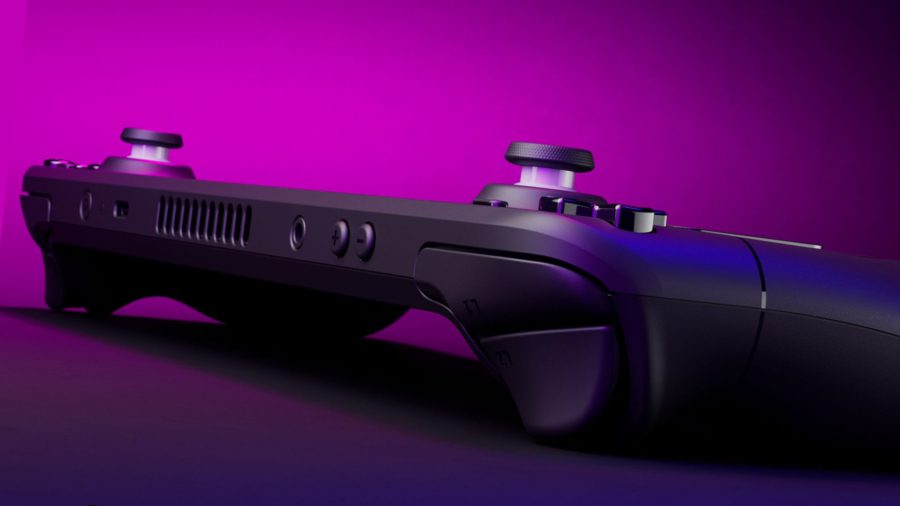 Utilizzo del mazzo Steam in TV: top di console portatile con sfondo viola
