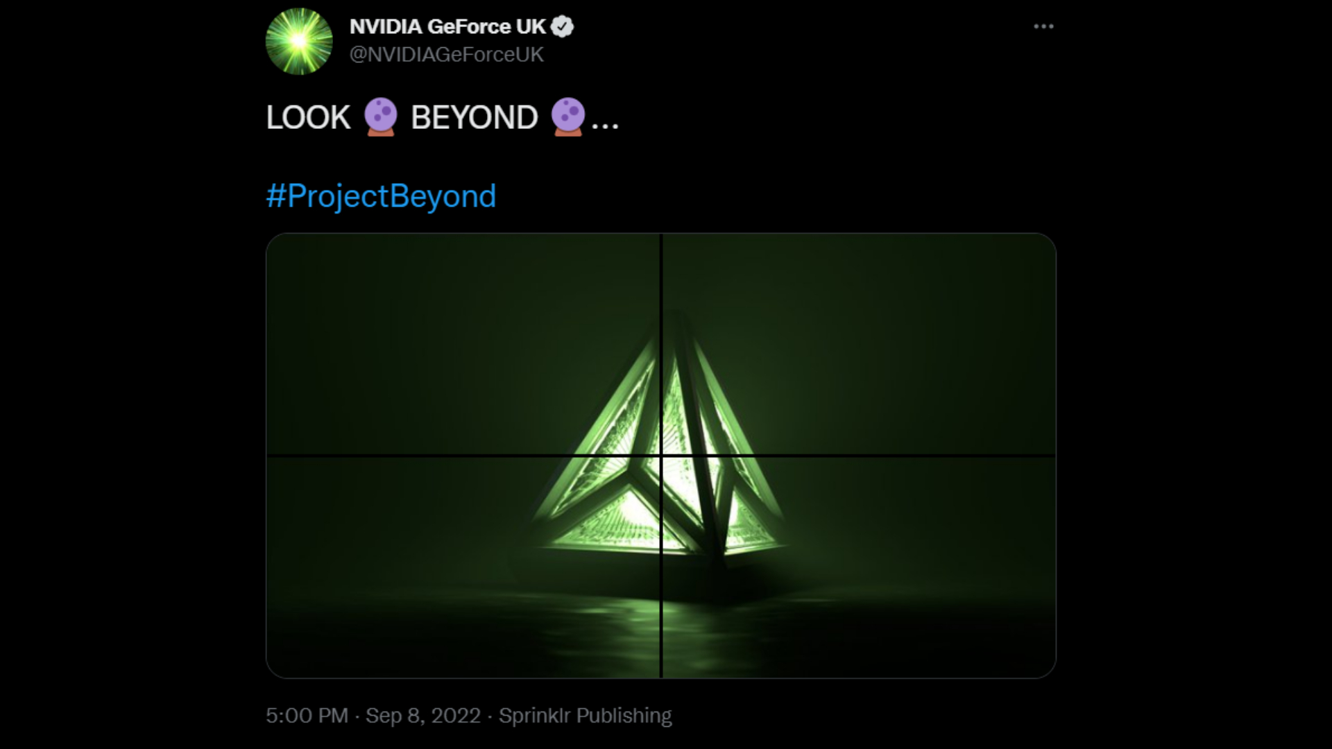 RTX 4000: Nvidia-Tweet mit grüner Pyramide, die lautet 