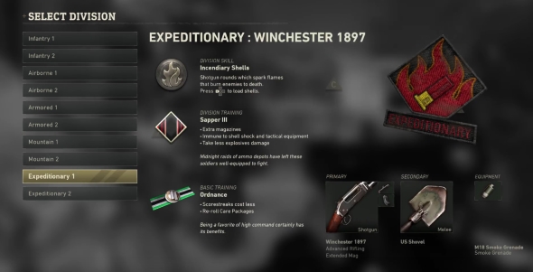 CALL OF DUTY WWII - LOCAL MULTIPLAYER CREATE A CLASS MENU - ALL WEAPONS -  DIVISIONS - BADGES 